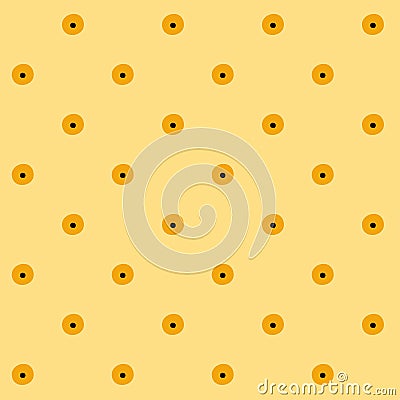 Fashionable pattern, Yellow polka dots with black dots Vector Illustration